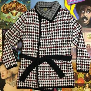 Anne Klein houndstooth cardigan sweater
